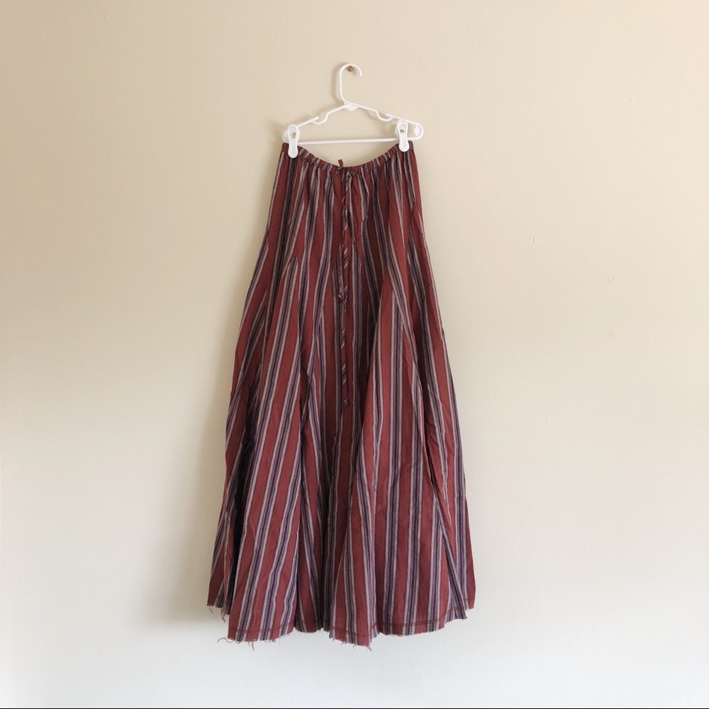 Flowy Red Striped Skirt